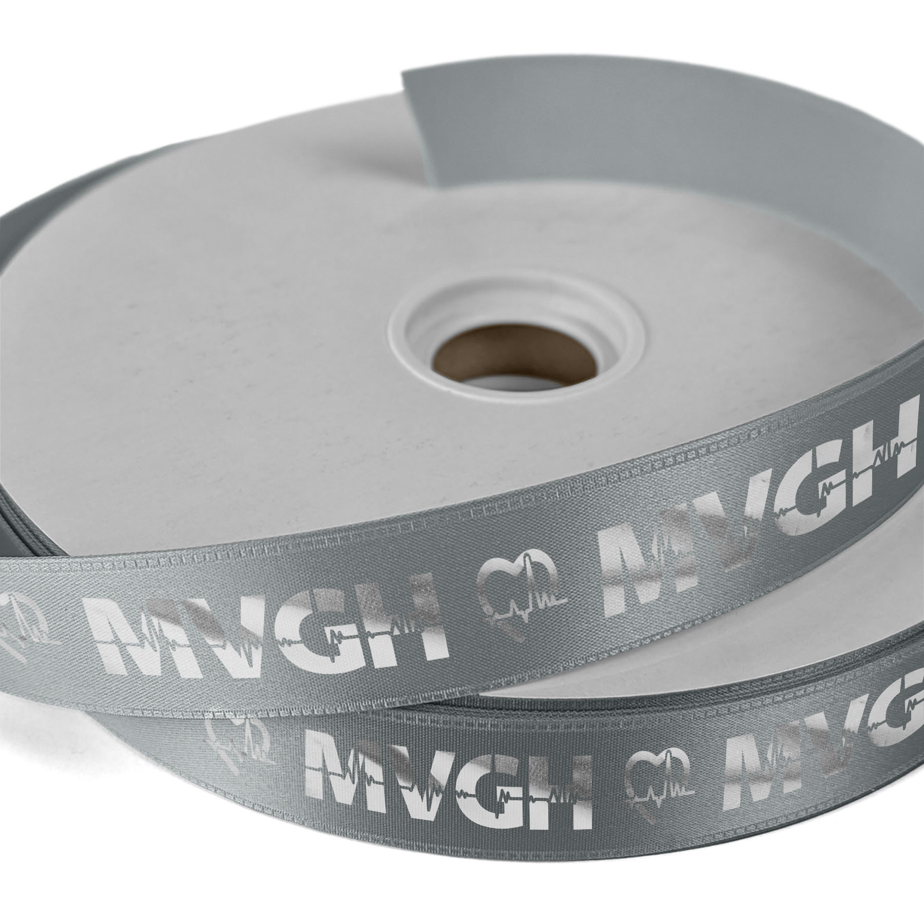 1" Badge Satin Ribbon - 25yd Roll - Foil Print 1