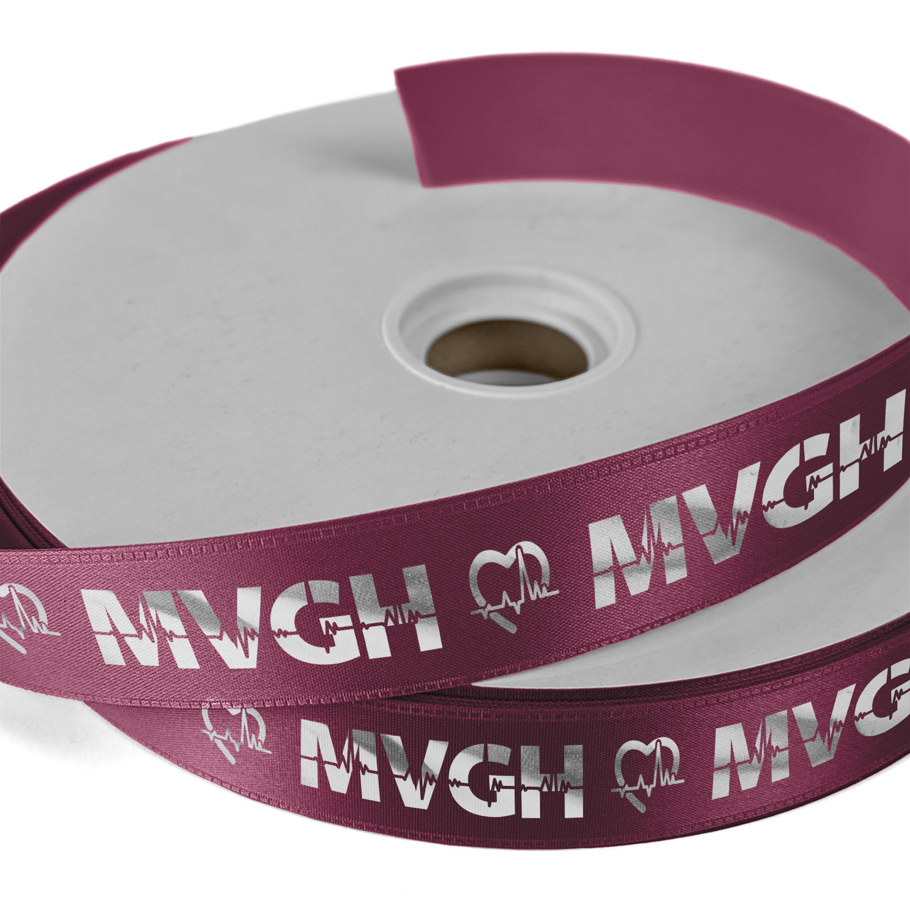 1" Badge Satin Ribbon - 25yd Roll - Foil Print 1