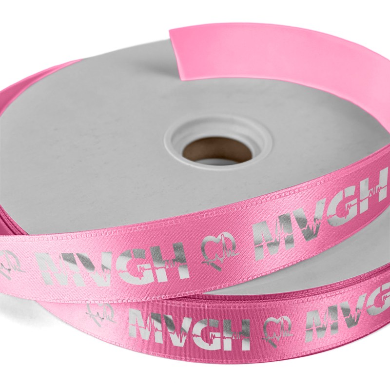 1" Badge Satin Ribbon - 25yd Roll - Foil Print 1 1" Badge Satin Ribbon - 25yd Roll - Foil Print 1