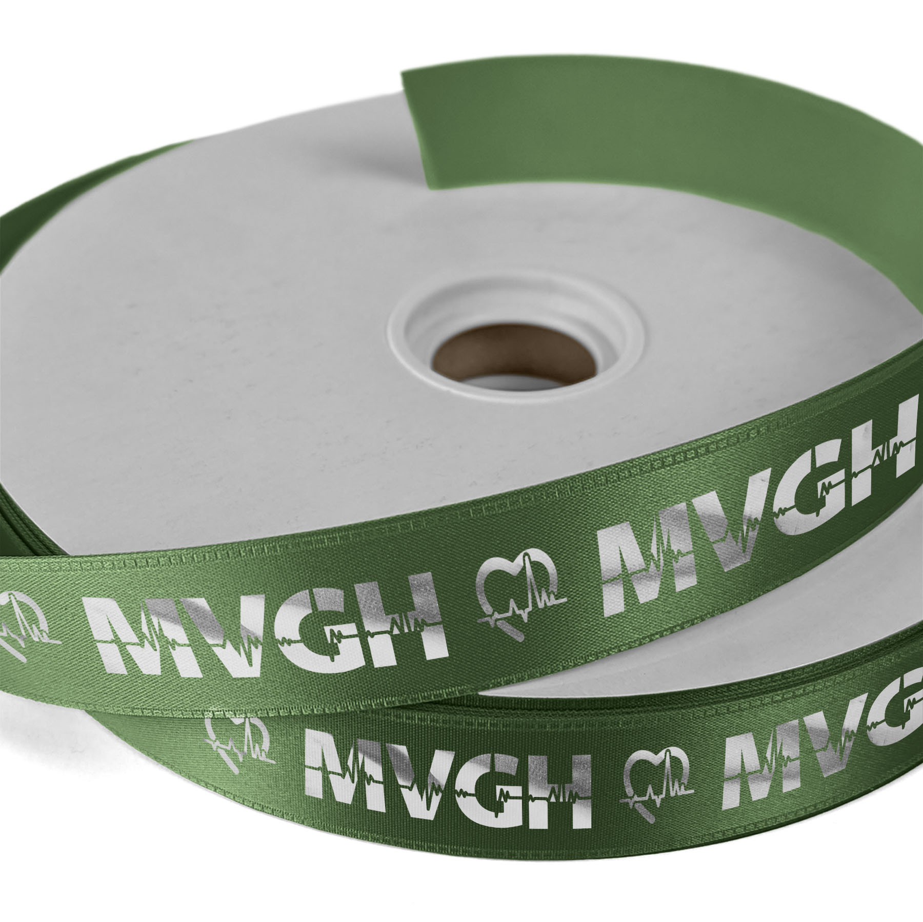 1" Badge Satin Ribbon - 25yd Roll - Foil Print 1