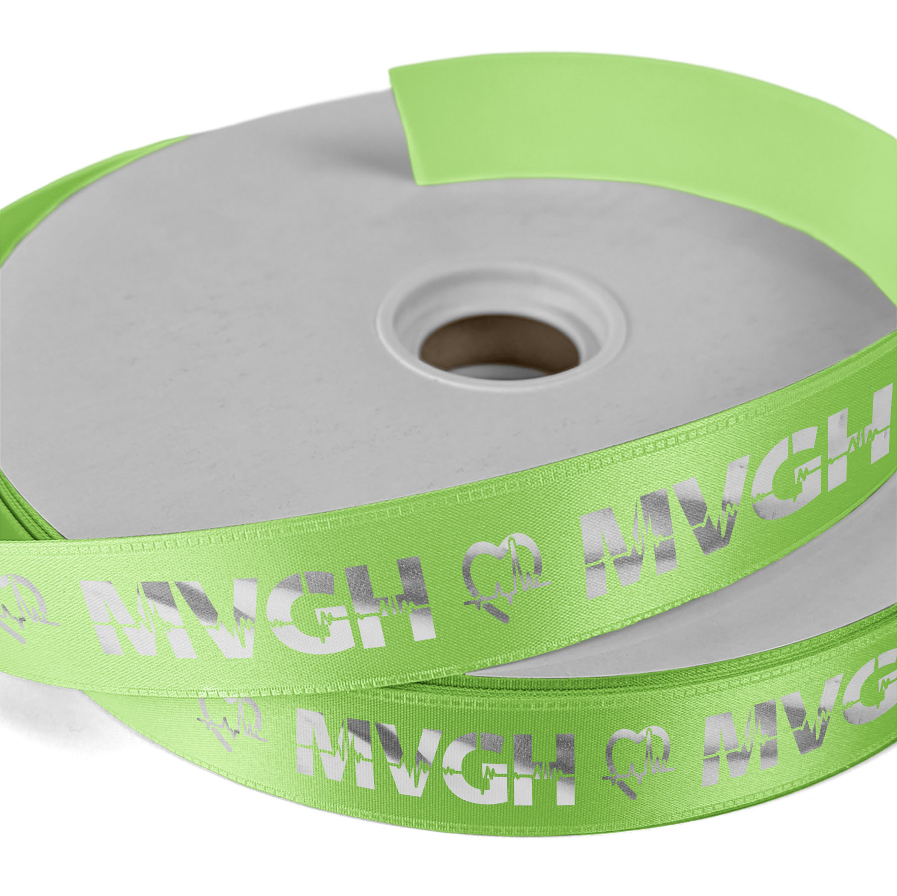 1" Badge Satin Ribbon - 25yd Roll - Foil Print 1