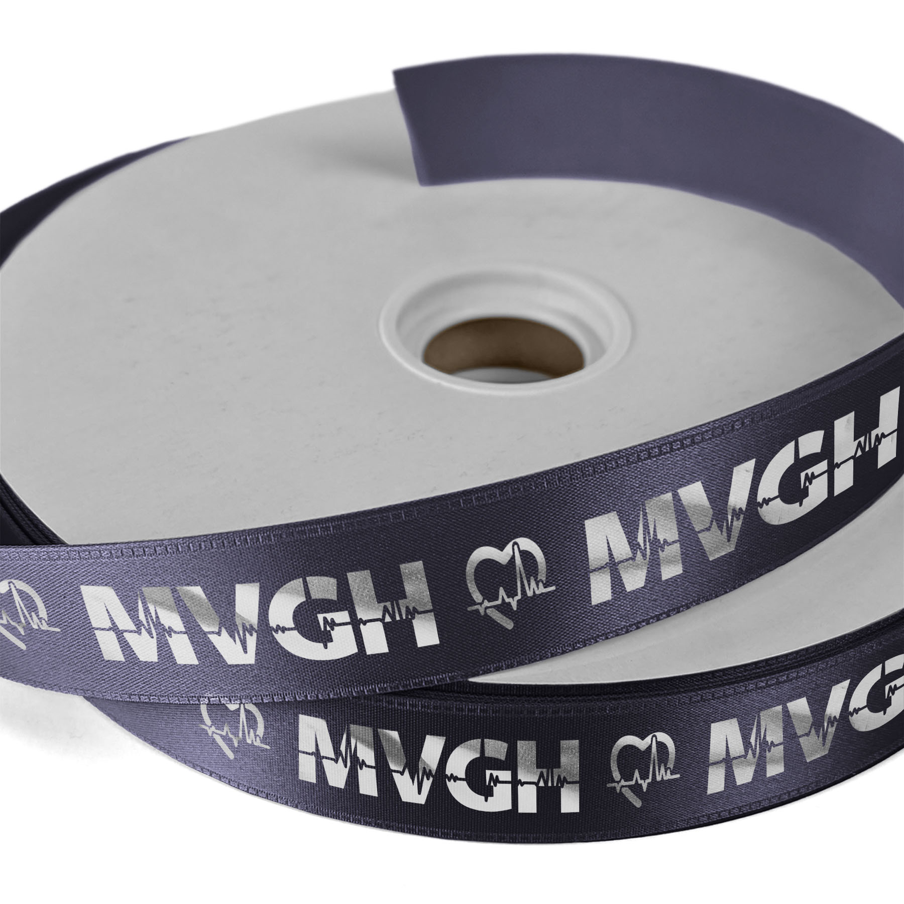 1" Badge Satin Ribbon - 25yd Roll - Foil Print 1