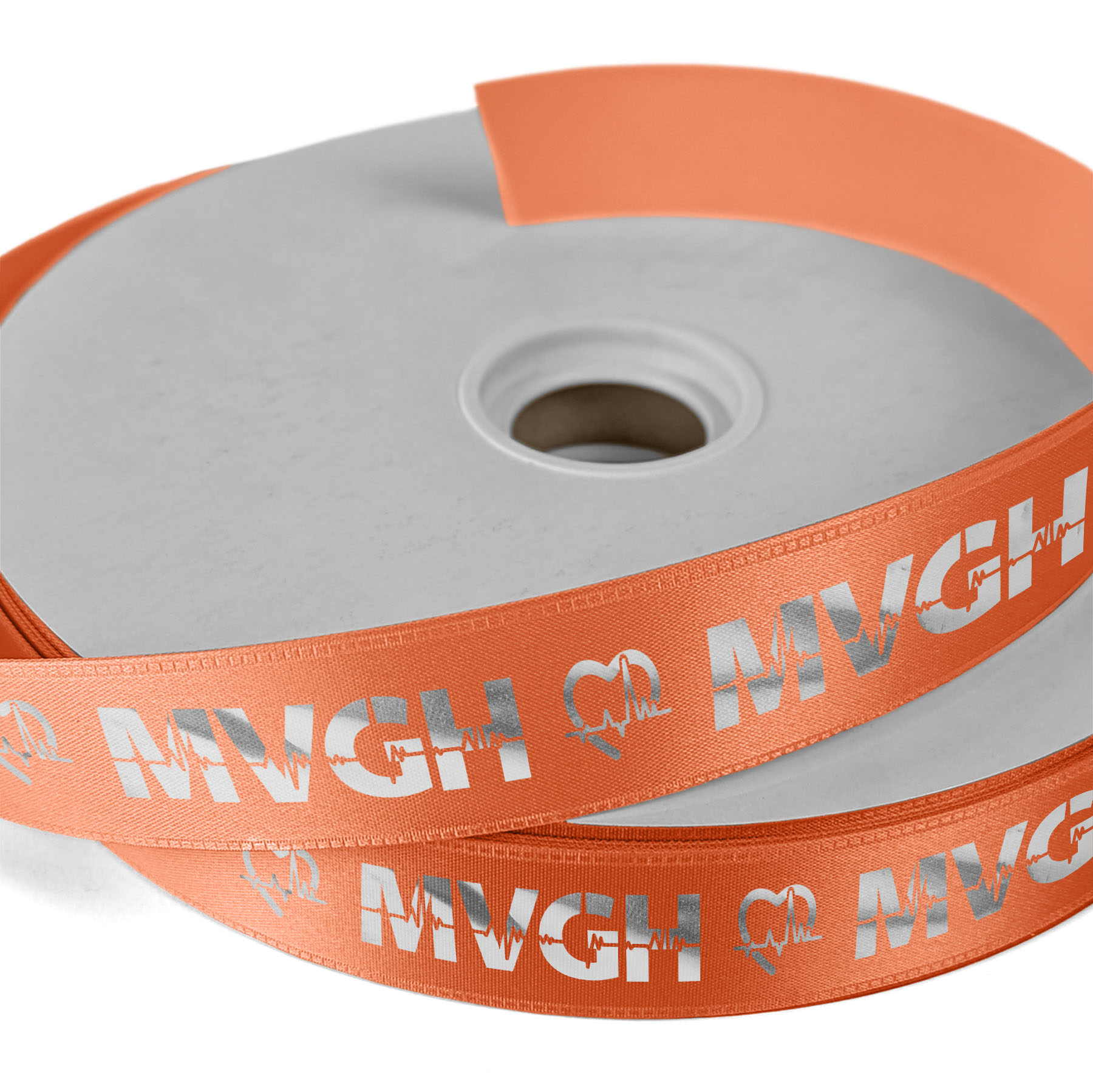 1" Badge Satin Ribbon - 25yd Roll - Foil Print 1