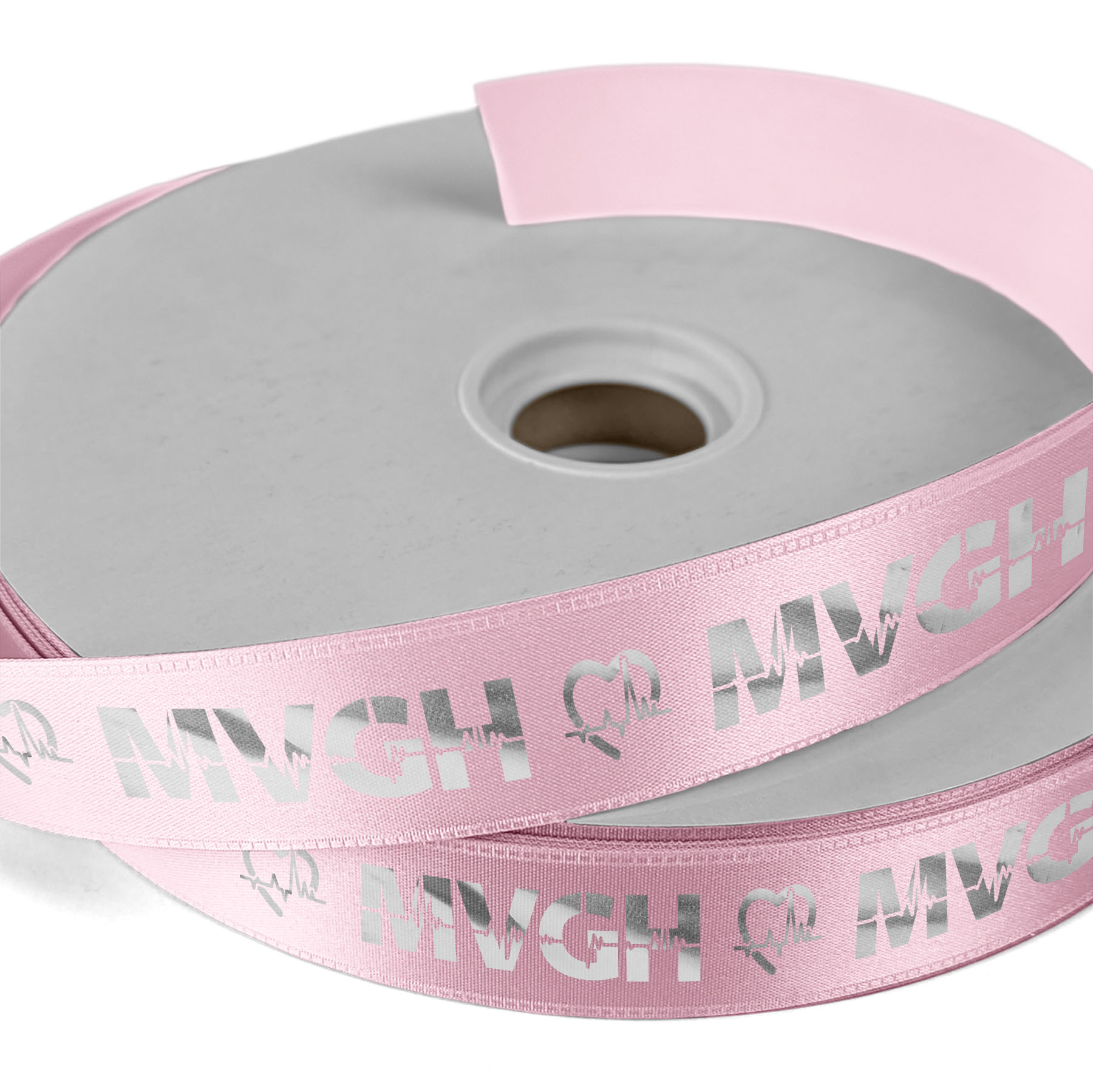 1" Badge Satin Ribbon - 25yd Roll - Foil Print 1