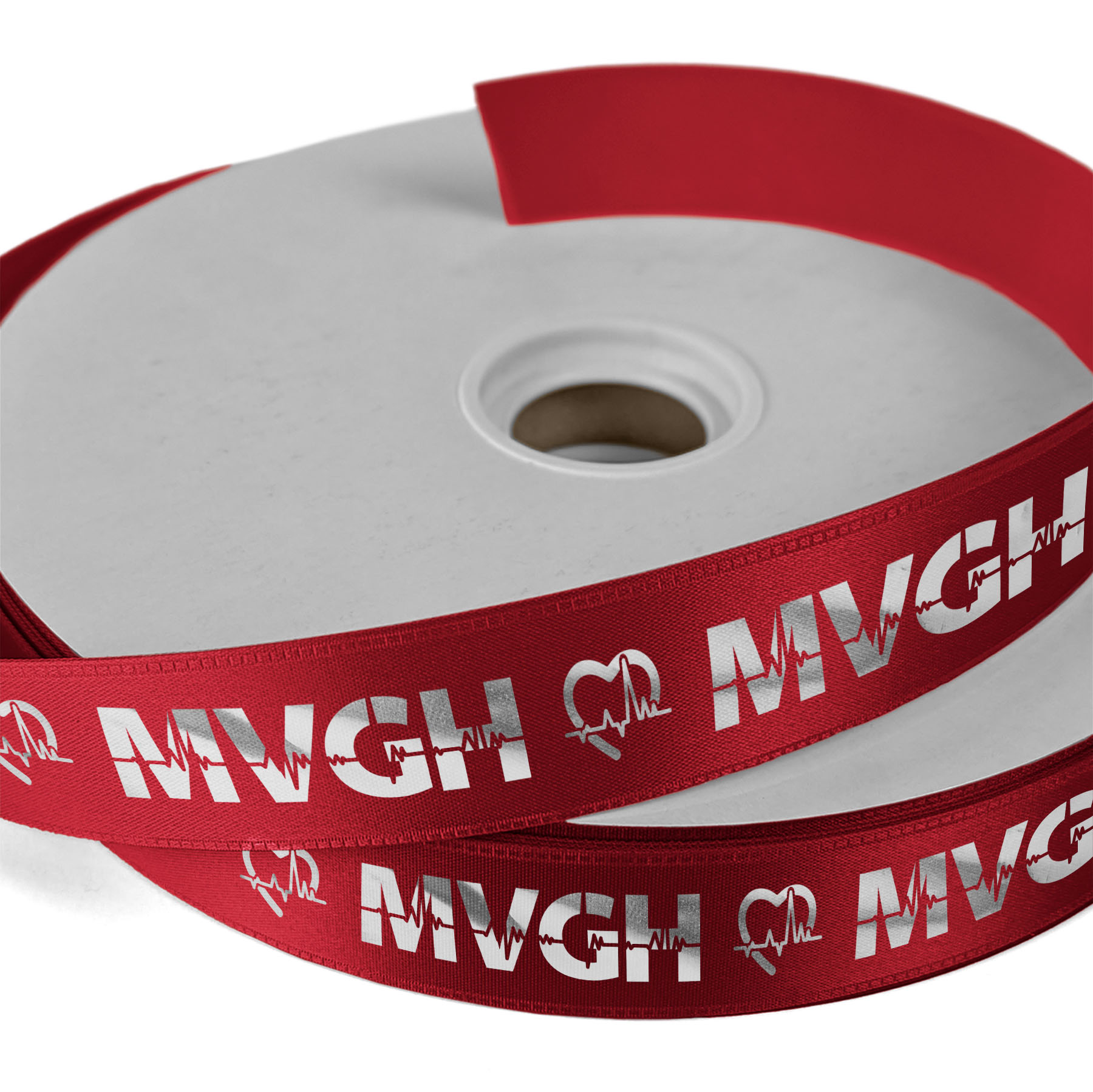 1" Badge Satin Ribbon - 25yd Roll - Foil Print 1