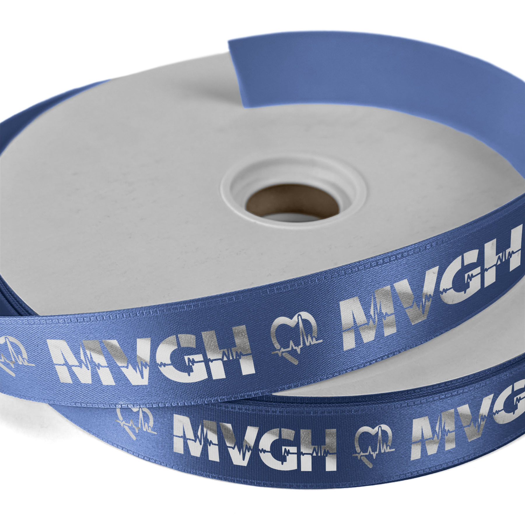 1" Badge Satin Ribbon - 25yd Roll - Foil Print 1
