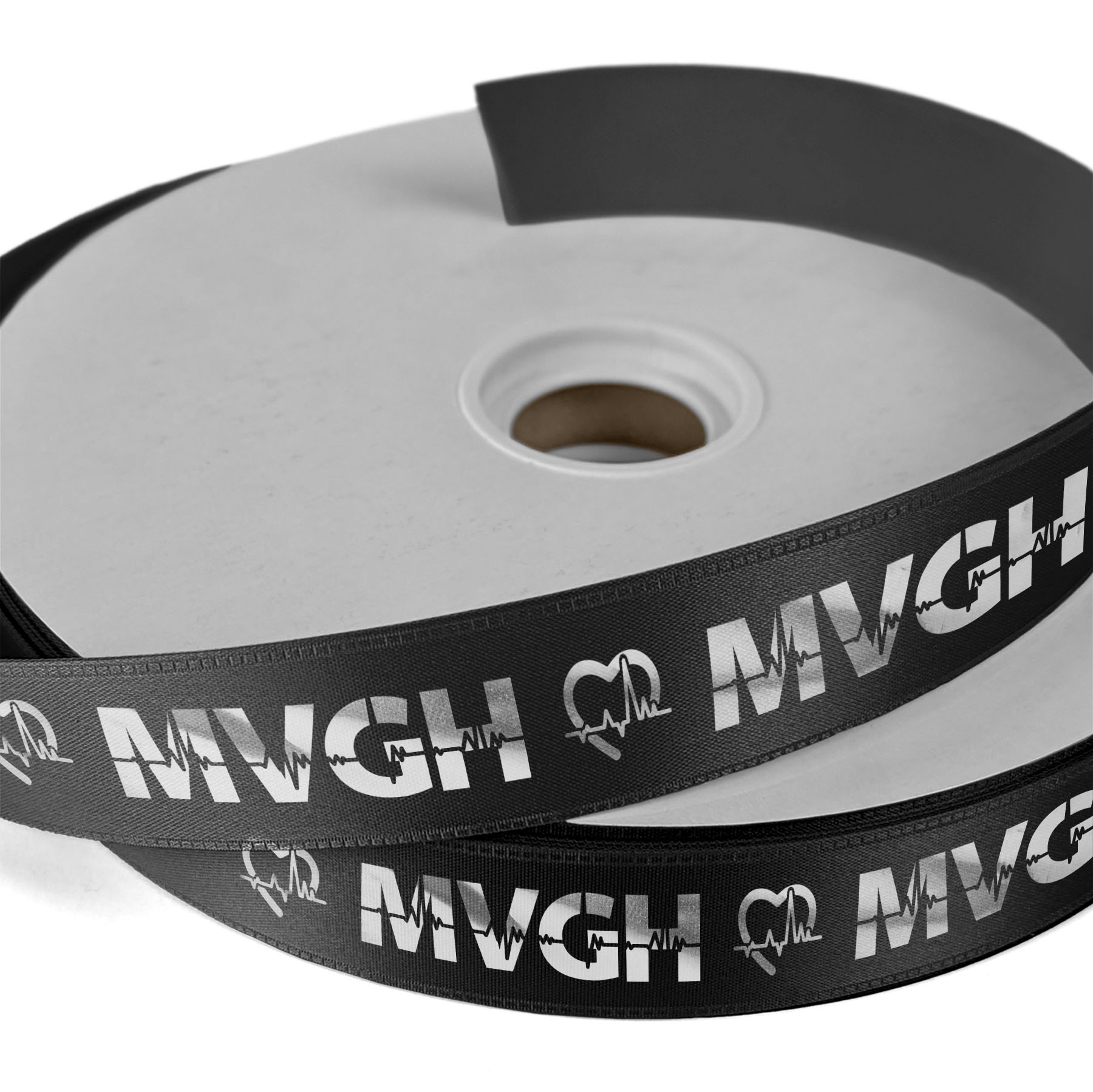 1" Badge Satin Ribbon - 25yd Roll - Foil Print 1