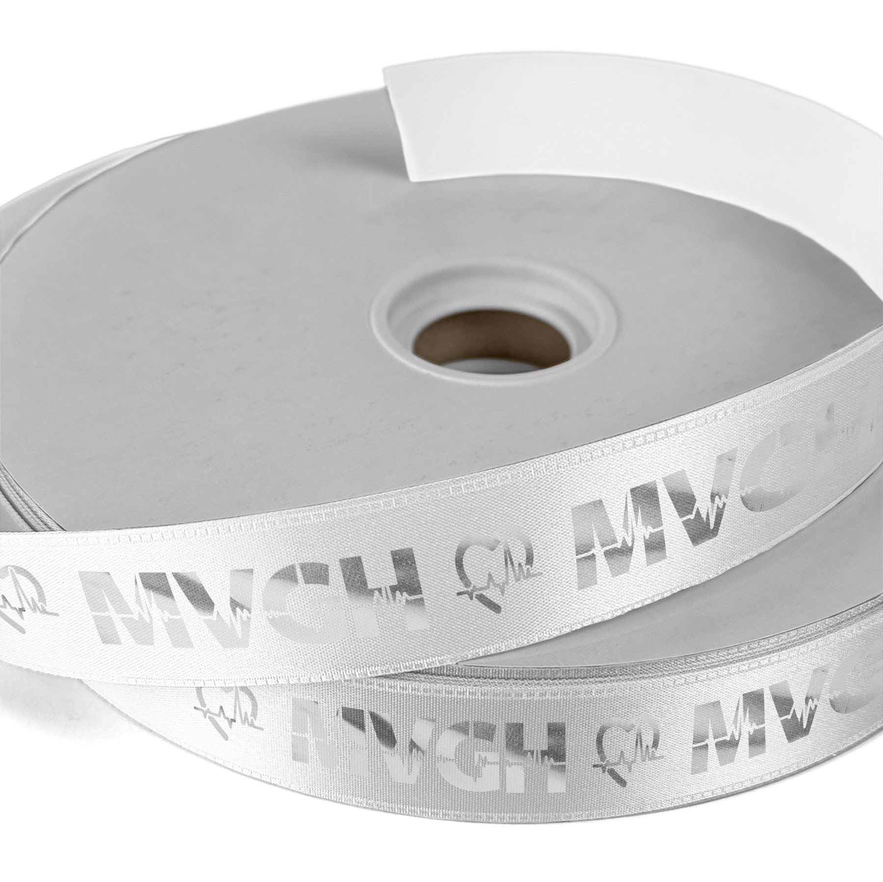 1" Badge Satin Ribbon - 25yd Roll - Foil Print 1