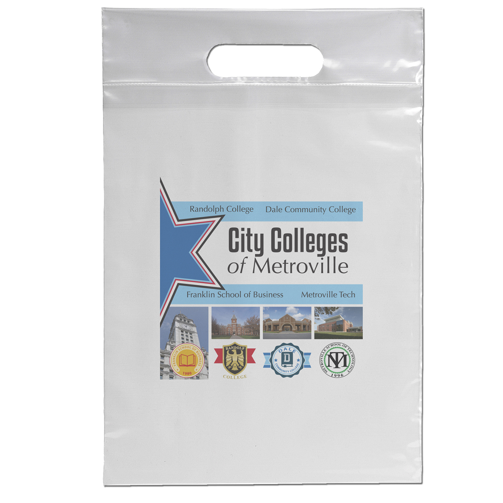 9 1/2W x 14H Die Cut Handle Bag - Dynamic Color 1
