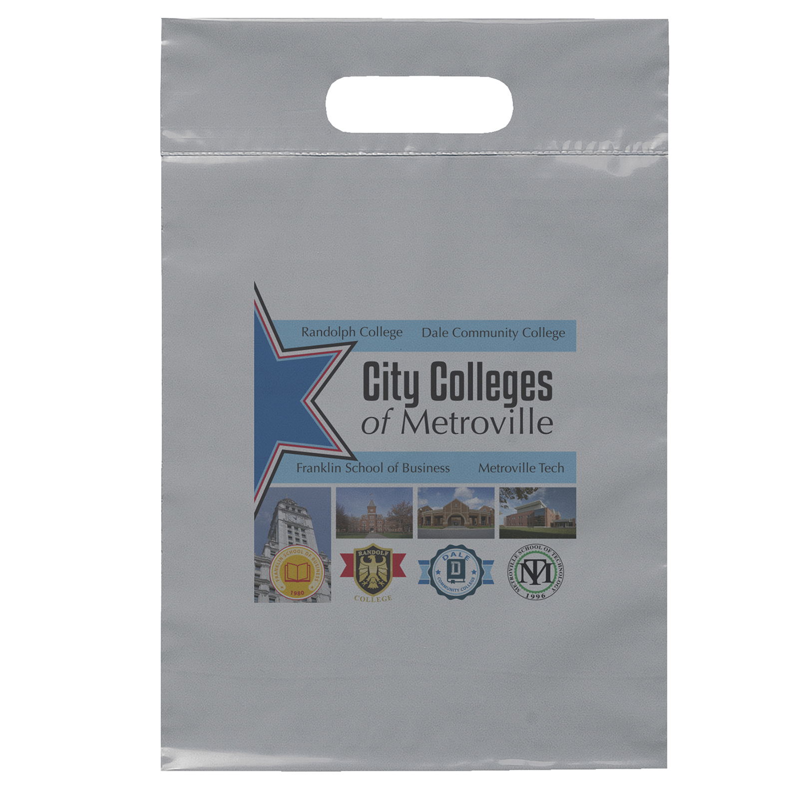 9 1/2W x 14H Die Cut Handle Bag - Dynamic Color 1
