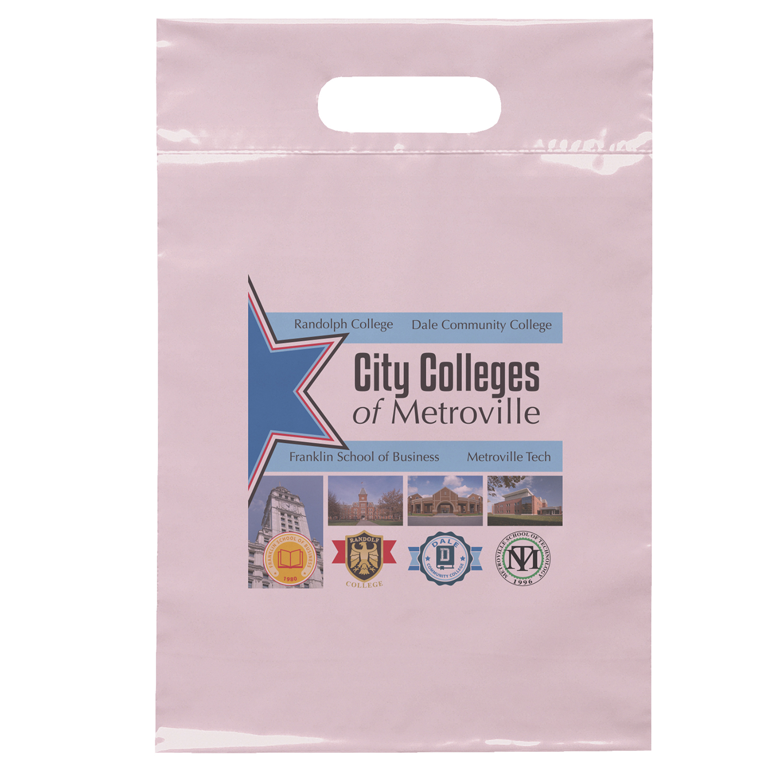 9 1/2W x 14H Die Cut Handle Bag - Dynamic Color 1