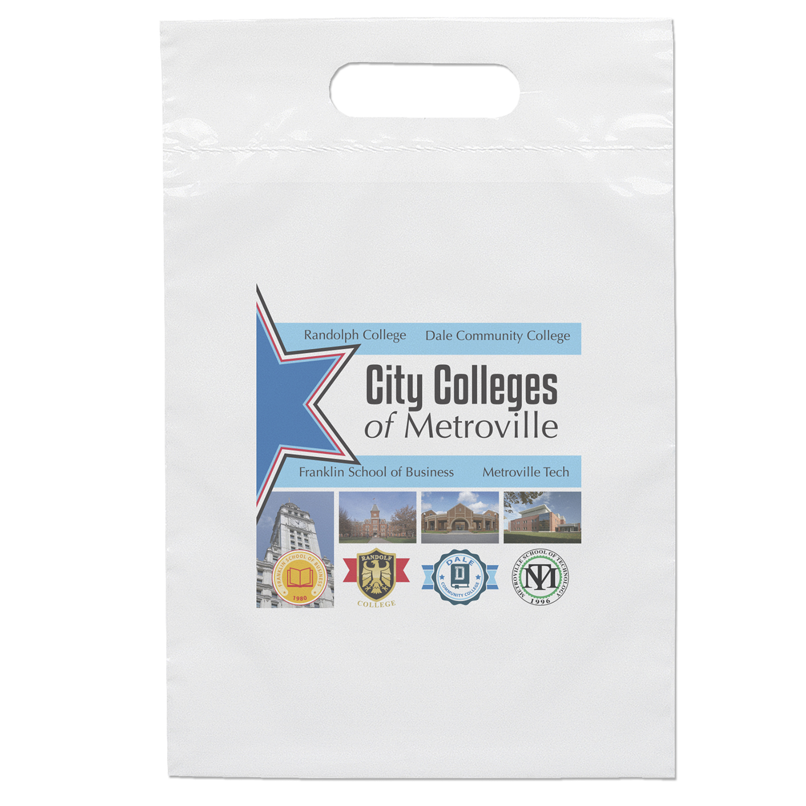 9 1/2W x 14H Die Cut Handle Bag - Dynamic Color 1