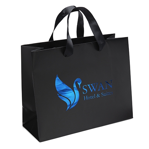 Victoria™ - Ribbon Handle Matte Eurotote - Foil Print 1 Victoria™ - Ribbon Handle Matte Eurotote - Foil Print 1