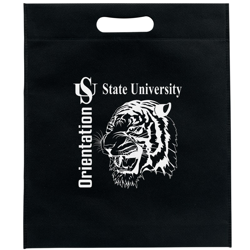 13W x 15H x 3 - Non-Woven Die Cut Bag - Screen Print 1 13W x 15H x 3 - Non-Woven Die Cut Bag - Screen Print 1