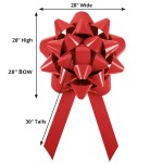 28" Bow - Door Hanger - No Imprint - Red Blank Dimensions View 28" Bow - Door Hanger - No Imprint - Red Blank Dimensions View