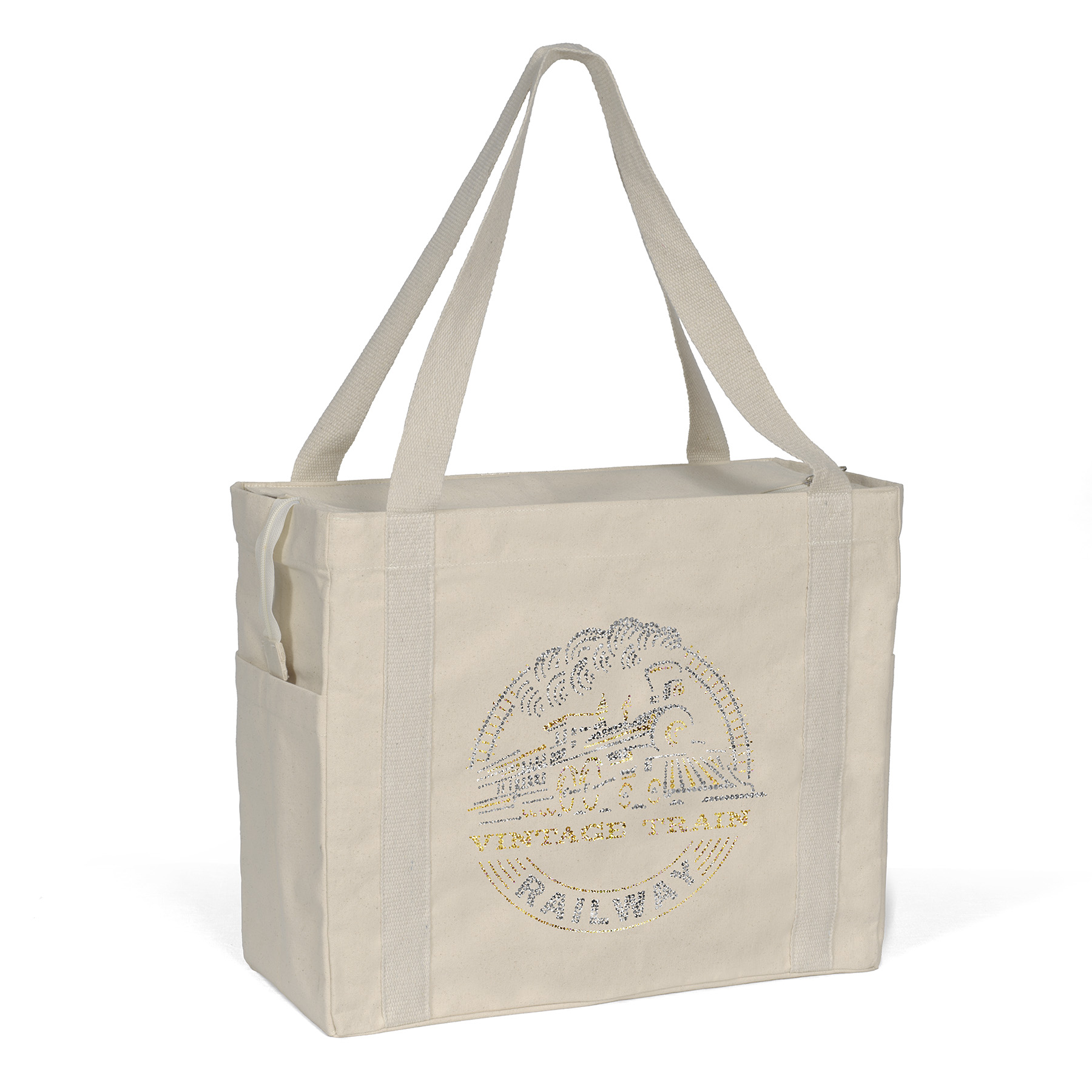 Jeremy™ Deluxe Canvas Zipper-Close Tote - Sparkle 1