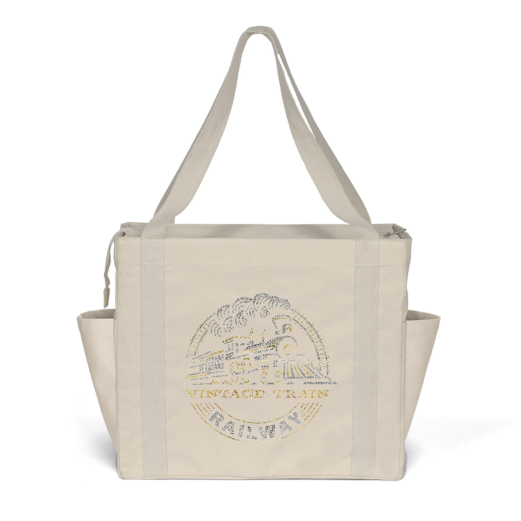 Jeremy™ Deluxe Canvas Zipper-Close Tote - Sparkle (18" x 8" x 15") 1