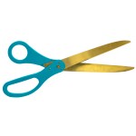30" Large Scissors - Gold Blades - No Imprint - Teal Blue 30" Large Scissors - Gold Blades - No Imprint - Teal Blue