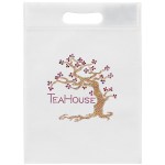 10W x 14H - Non-Woven Die Cut Bag - Sparkle - White Logo 10W x 14H - Non-Woven Die Cut Bag - Sparkle - White Logo