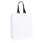 Teak - Woven Handle White Eurototes - Foil Print - White/Black Blank Teak - Woven Handle White Eurototes - Foil Print - White/Black Blank