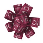1" Badge Satin Bow - Sparkle - Burgundy Logo 1" Badge Satin Bow - Sparkle - Burgundy Logo