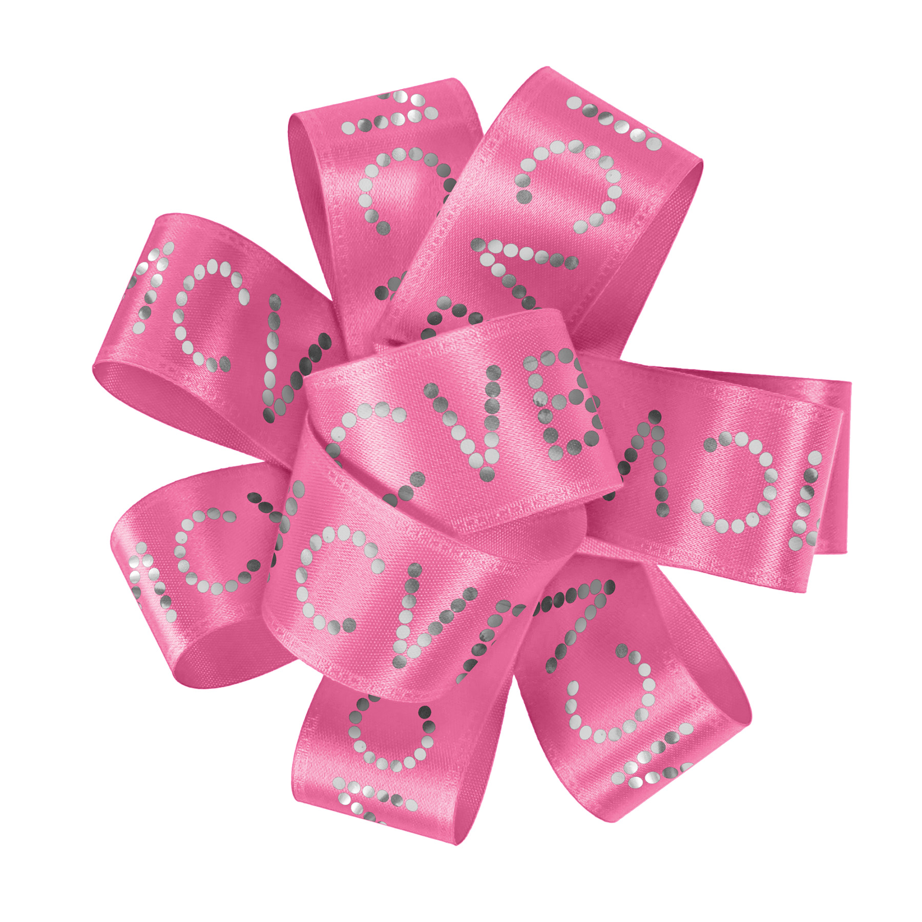 1" Badge Satin Bow - Sparkle 1