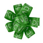 1" Badge Satin Bow - Sparkle - Holiday Green Logo 1" Badge Satin Bow - Sparkle - Holiday Green Logo