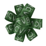 1" Badge Satin Bow - Sparkle - Hunter Green Logo 1" Badge Satin Bow - Sparkle - Hunter Green Logo