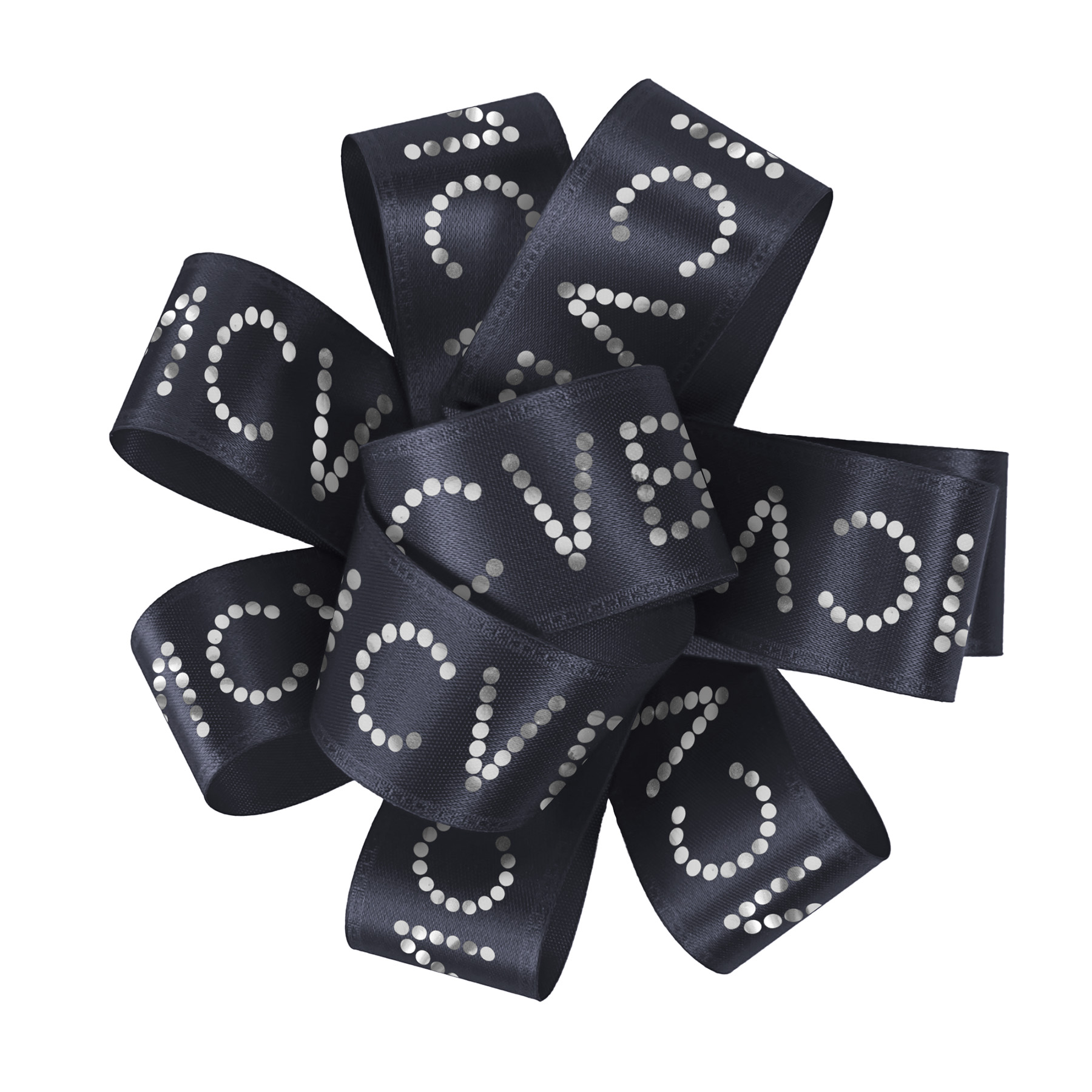 1" Badge Satin Bow - Sparkle 1