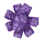 1" Badge Satin Bow - Sparkle - Purple Logo 1" Badge Satin Bow - Sparkle - Purple Logo