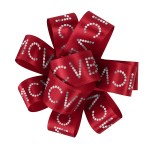 1" Badge Satin Bow - Sparkle - Red Logo 1" Badge Satin Bow - Sparkle - Red Logo