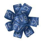 1" Badge Satin Bow - Sparkle - Royal Blue Logo 1" Badge Satin Bow - Sparkle - Royal Blue Logo