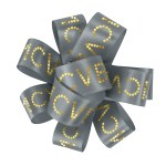 1" Badge Satin Bow - Sparkle - Silver Logo 1" Badge Satin Bow - Sparkle - Silver Logo