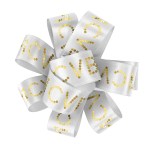 1" Badge Satin Bow - Sparkle - White Logo 1" Badge Satin Bow - Sparkle - White Logo