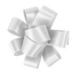 1" Badge Satin Bow - Sparkle - White Blank 1" Badge Satin Bow - Sparkle - White Blank