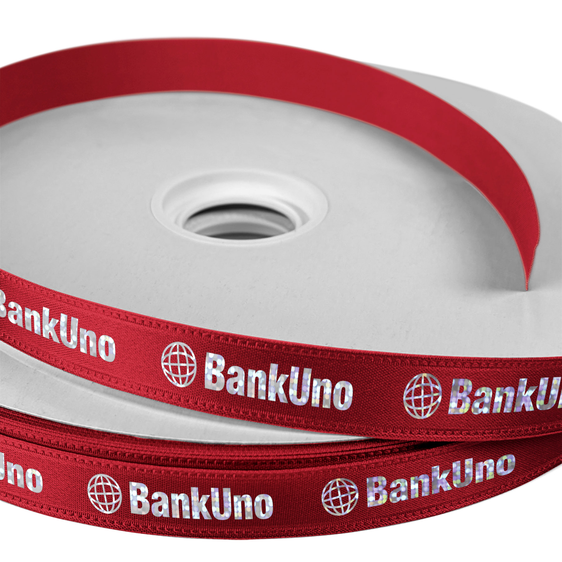 5/8" Badge Satin Ribbon - 100yrd Roll - Foil Print 1
