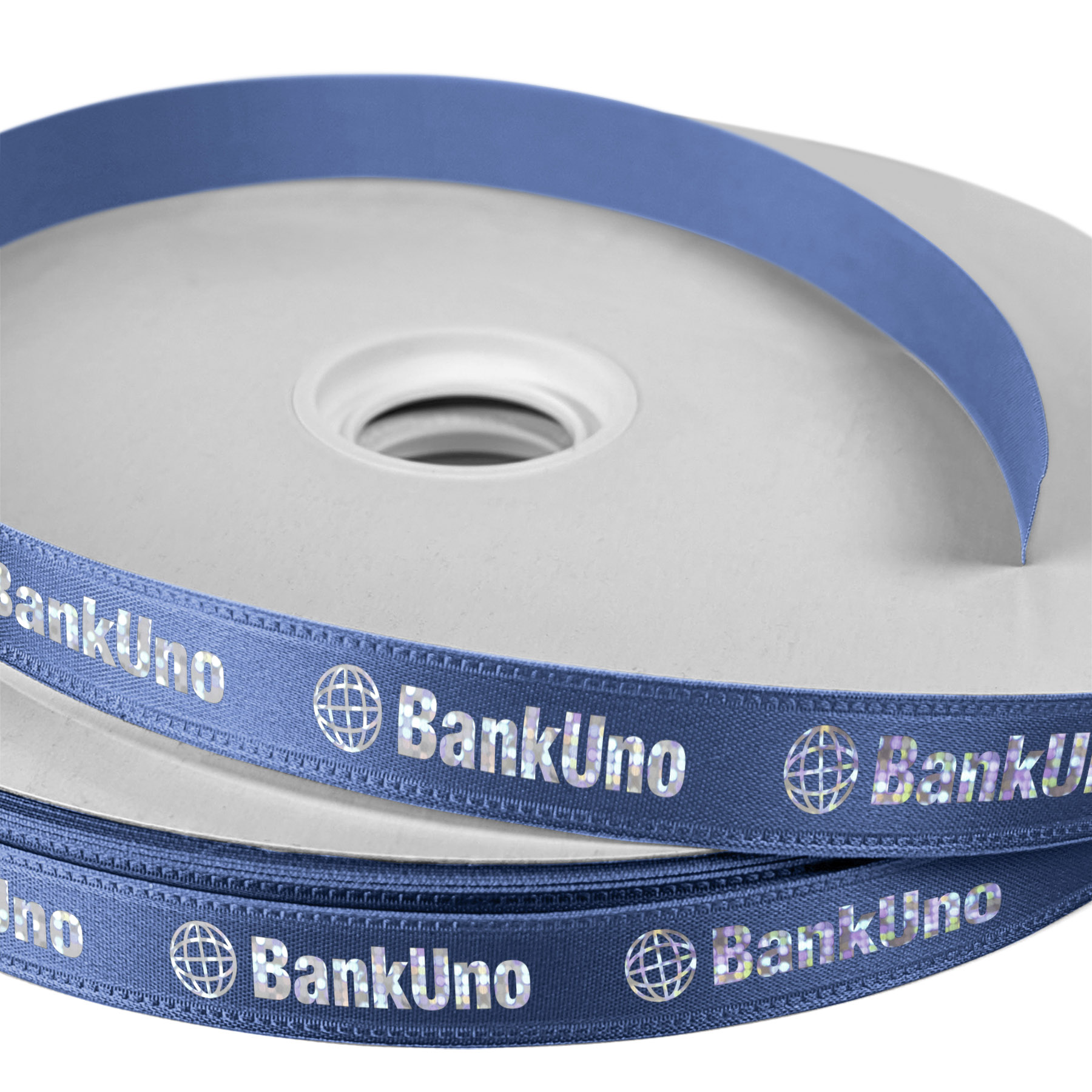 5/8" Badge Satin Ribbon - 100yrd Roll - Foil Print 1