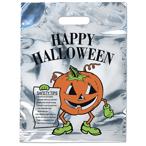 Pumpkin - Sliver Reflective Halloween Bag - Flexo Ink Print 1 Pumpkin - Sliver Reflective Halloween Bag - Flexo Ink Print 1