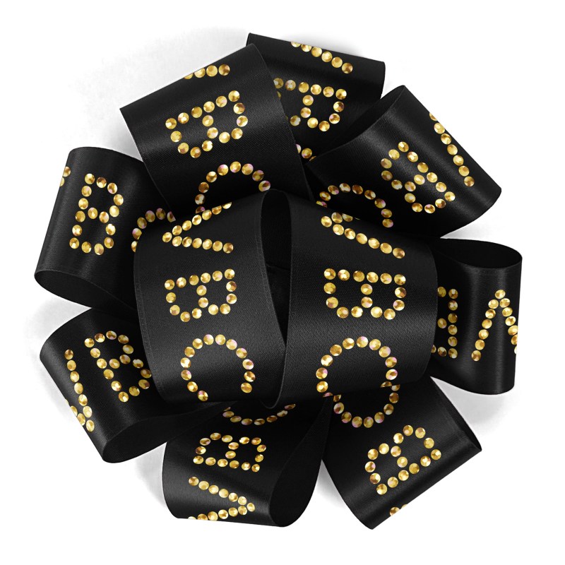 1 1/2" Badge Satin Bow - Sparkle 1 1 1/2" Badge Satin Bow - Sparkle 1