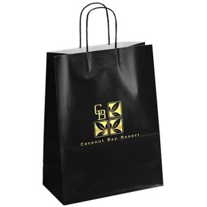 Amber™ - Gloss Shopper Black Bag - Foil Print 1 Amber™ - Gloss Shopper Black Bag - Foil Print 1