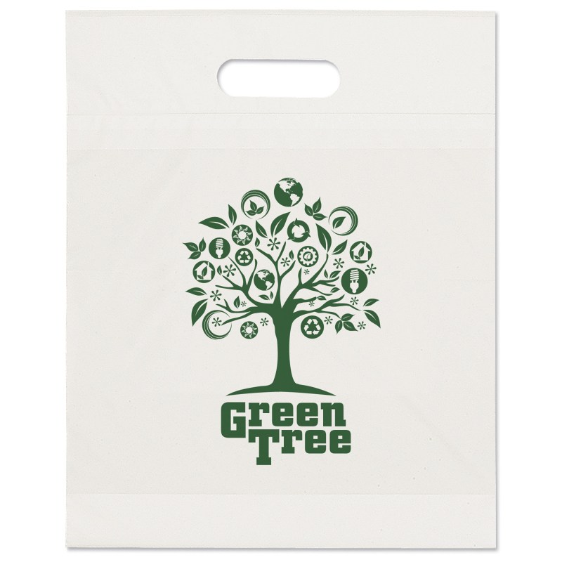 12W x 15H x 3 Eco Die Cut Handle Bag - Flexo Ink Print 1 12W x 15H x 3 Eco Die Cut Handle Bag - Flexo Ink Print 1