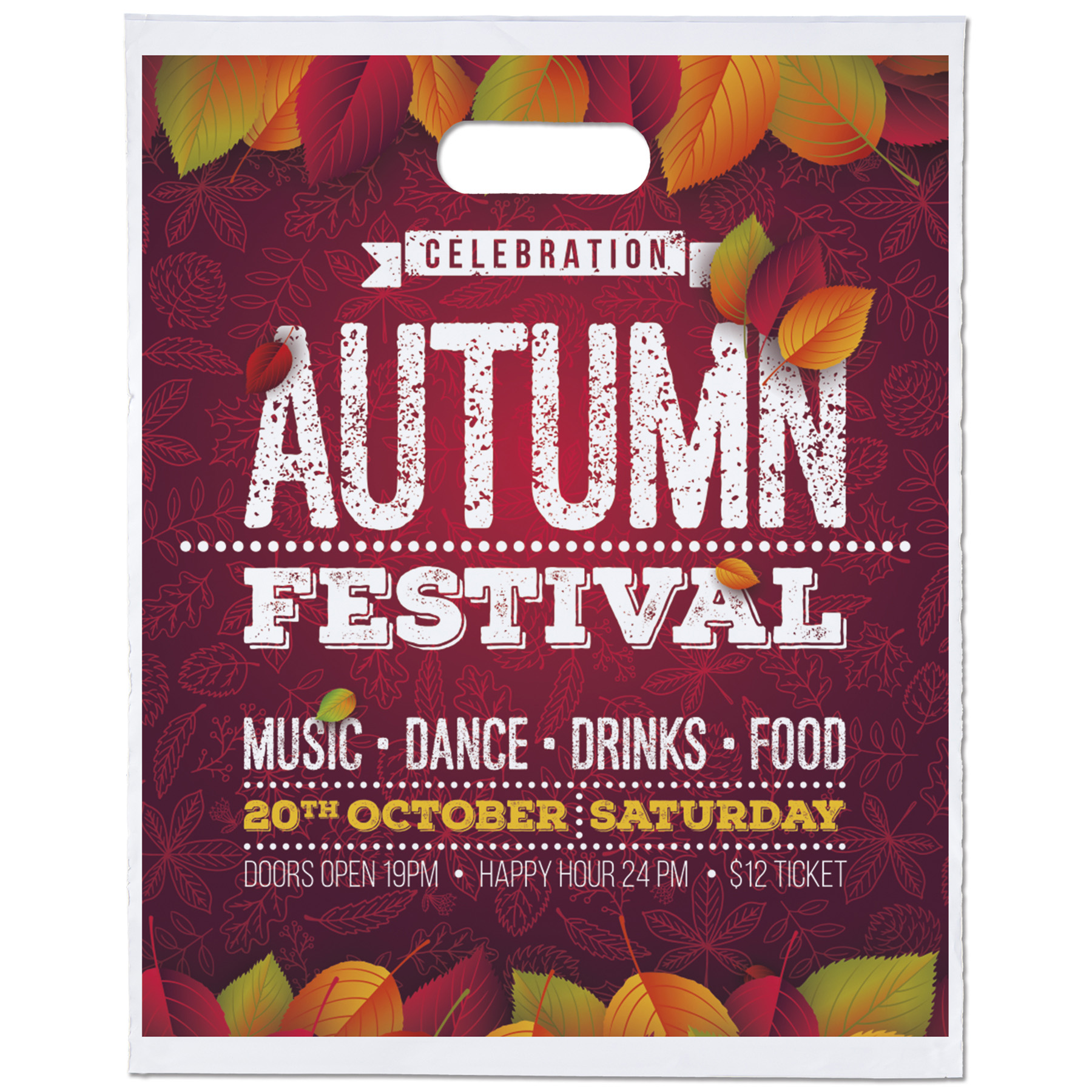 12W x 15H Die Cut Bag - Digital Full Color 1