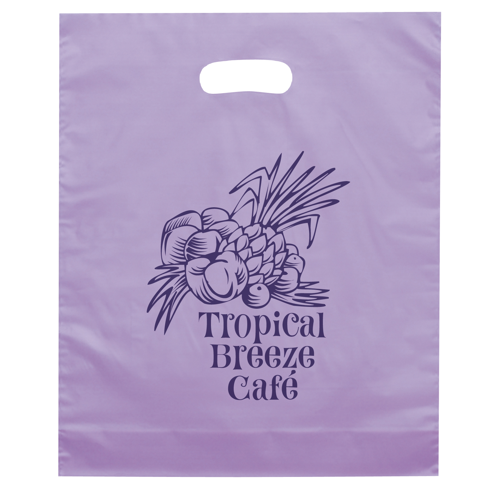 Orchid™ - Frosted Brite Die Cut Handle - Flexo Ink Print 1