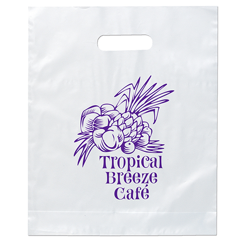 Orchid™ - Frosted Brite Die Cut Handle - Flexo Ink Print 1