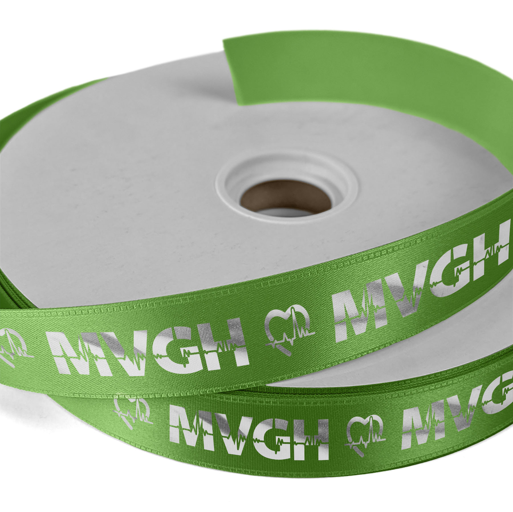 1" Badge Satin Ribbon - 50yd Roll - Foil Print 1