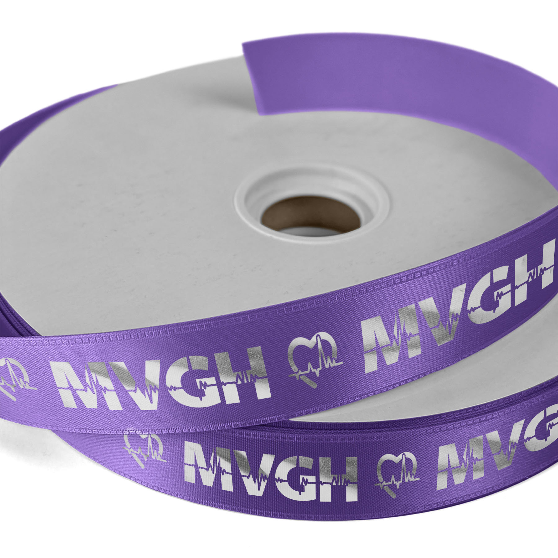 1" Badge Satin Ribbon - 50yd Roll - Foil Print 1