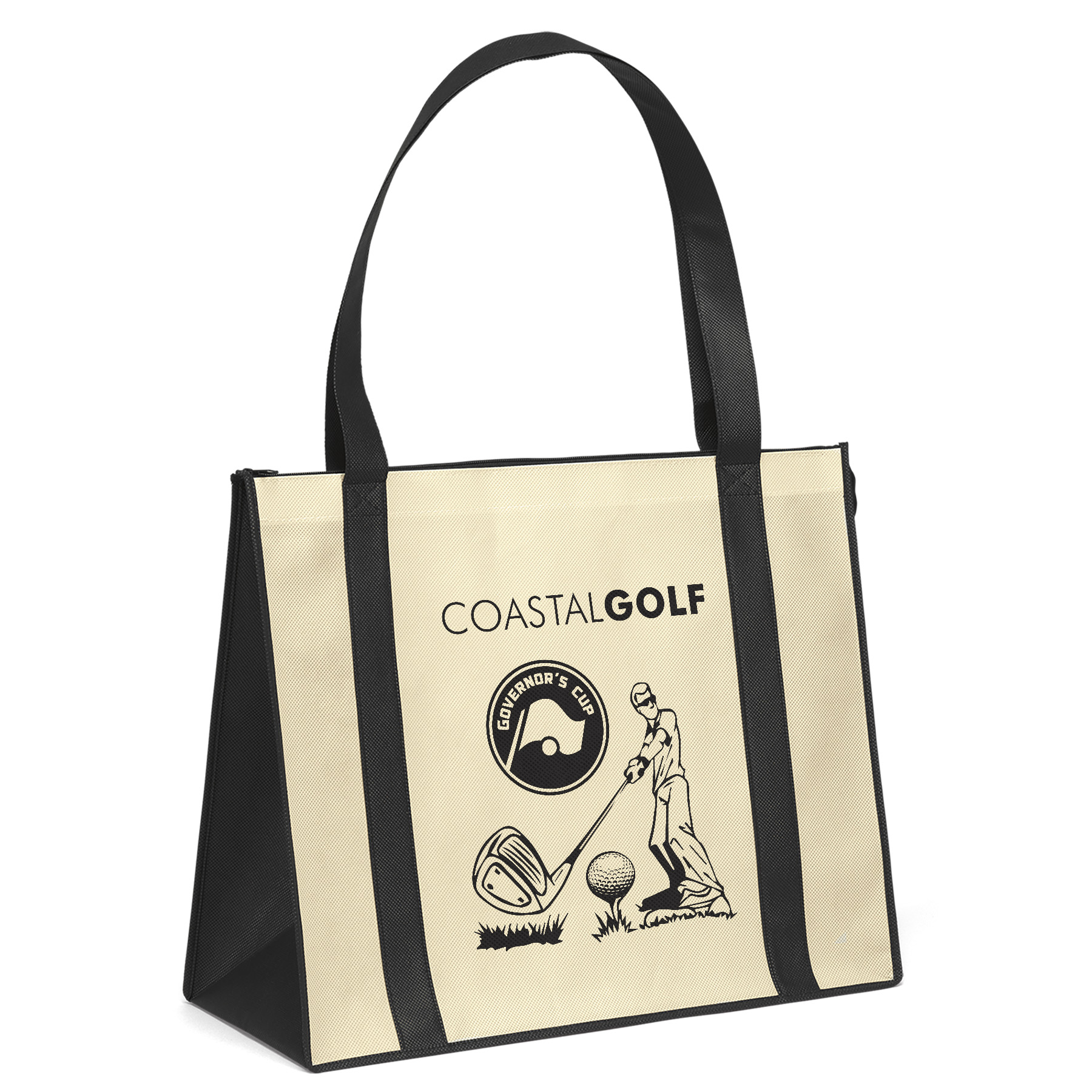 Del Mar - Zipper-Close Tote - Screen Print 1
