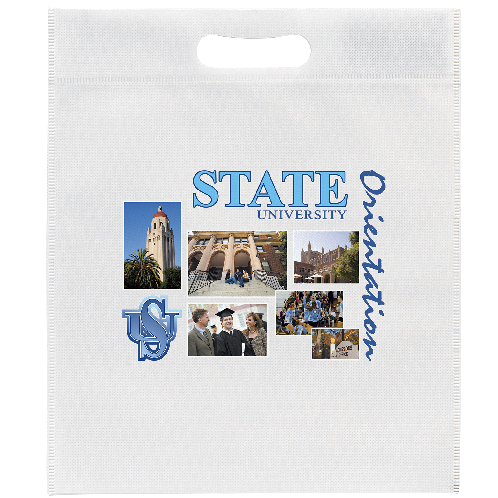 13W x 15H x 3 - Non-Woven Die Cut Bag - ColorVista 1