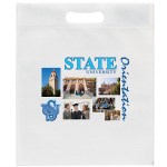 13W x 15H x 3 - Non-Woven Die Cut Bag - ColorVista - White Logo 13W x 15H x 3 - Non-Woven Die Cut Bag - ColorVista - White Logo