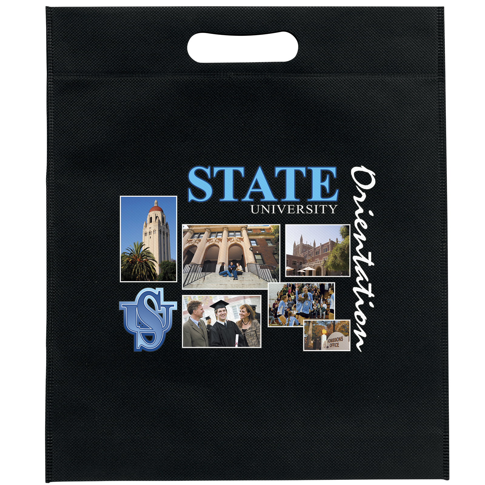 13W x 15H x 3 - Non-Woven Die Cut Bag - ColorVista 1